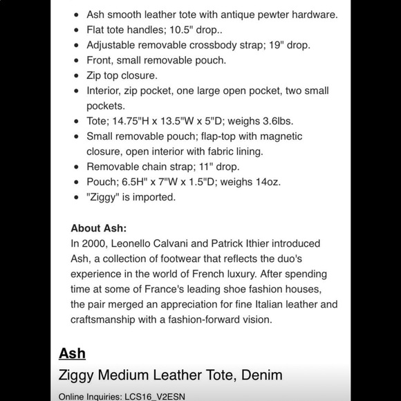 COPY - Ash Ziggy Tote and detachable purse - Picture 6 of 7